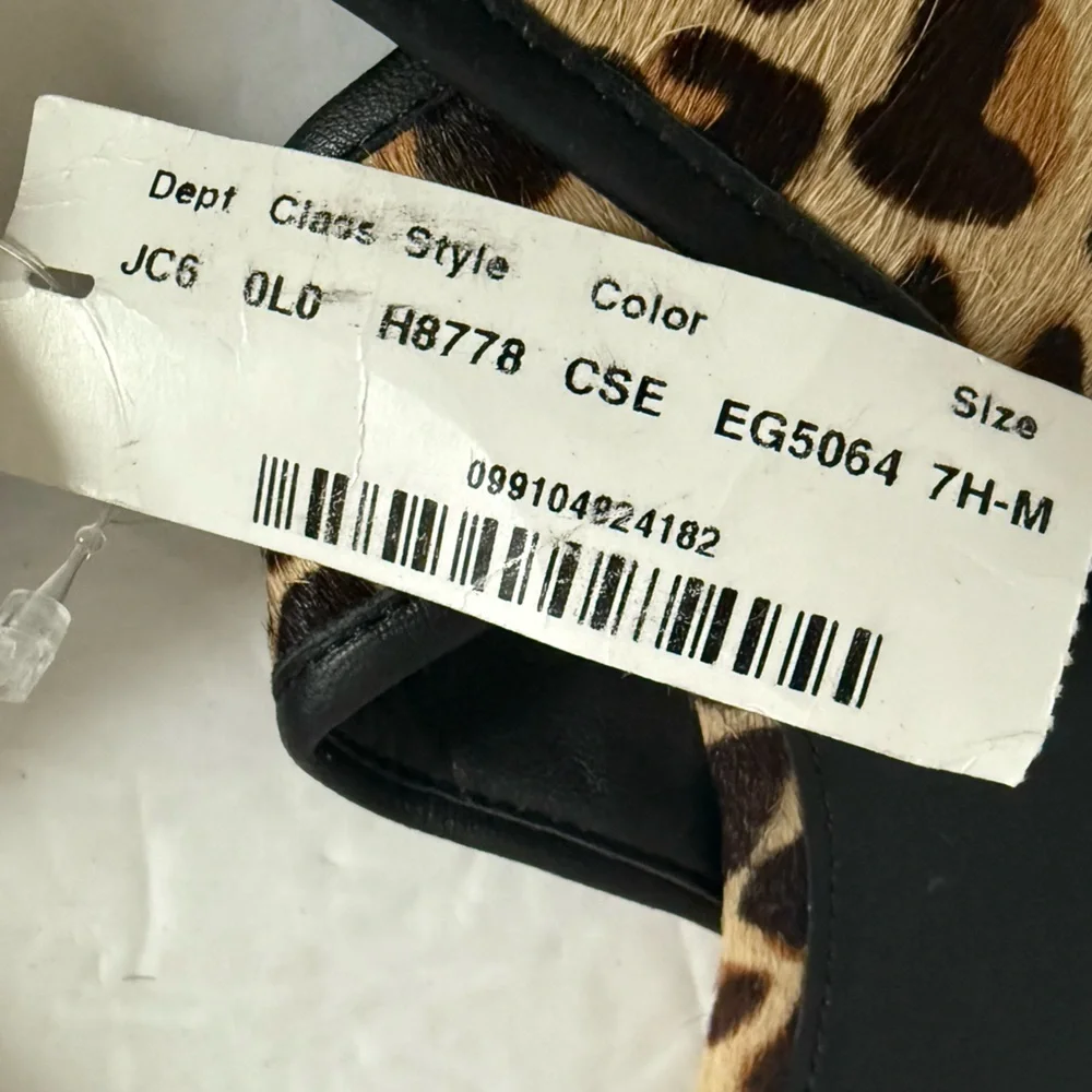 J. Crew Brown and Black Leopard print Sandals flat slides